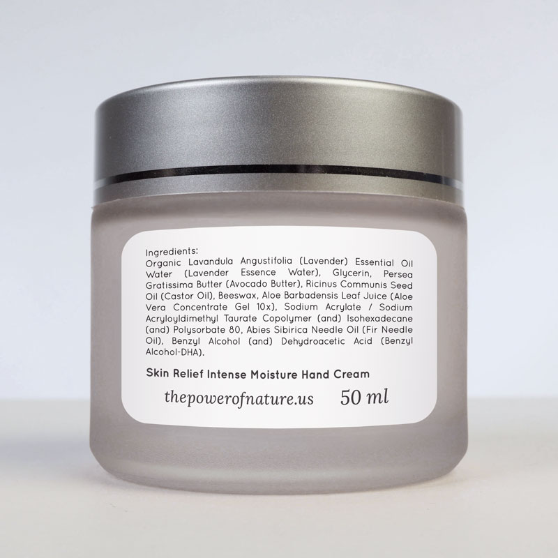 Photo of the back label of the Cracked Skin Relief Hand Cream.